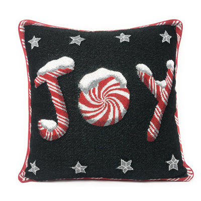  'Peppermint Joy Stars' Throw Pillow Cover