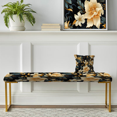 Banc rembourré or