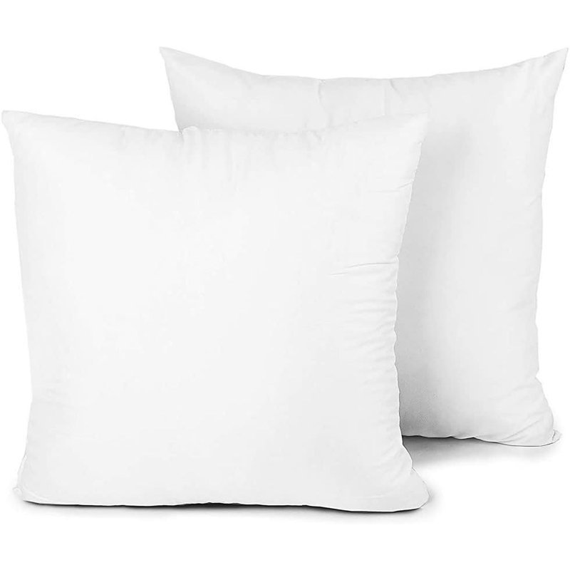 100% Cotton Feather Down Reversible Euro Square Pillow Set of 2, 20"H x 20"W