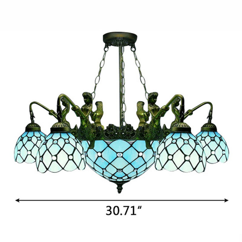 Lustre en verre coloré Tiffany