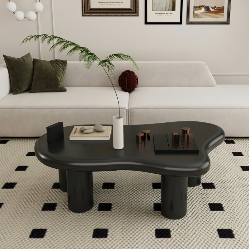 Table basse 40 po en forme de nuage pour le salon, Noir mat