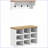 Entryway Coat Rack Shoe Bench - Modern Snow White 9 Pair Storage Wall-Mounted | Particle Board | Entryway