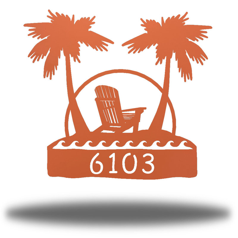 Plaque murale Auton Beach, H 12 po x l 12 po x P 0,0125 po, Corail, Oui