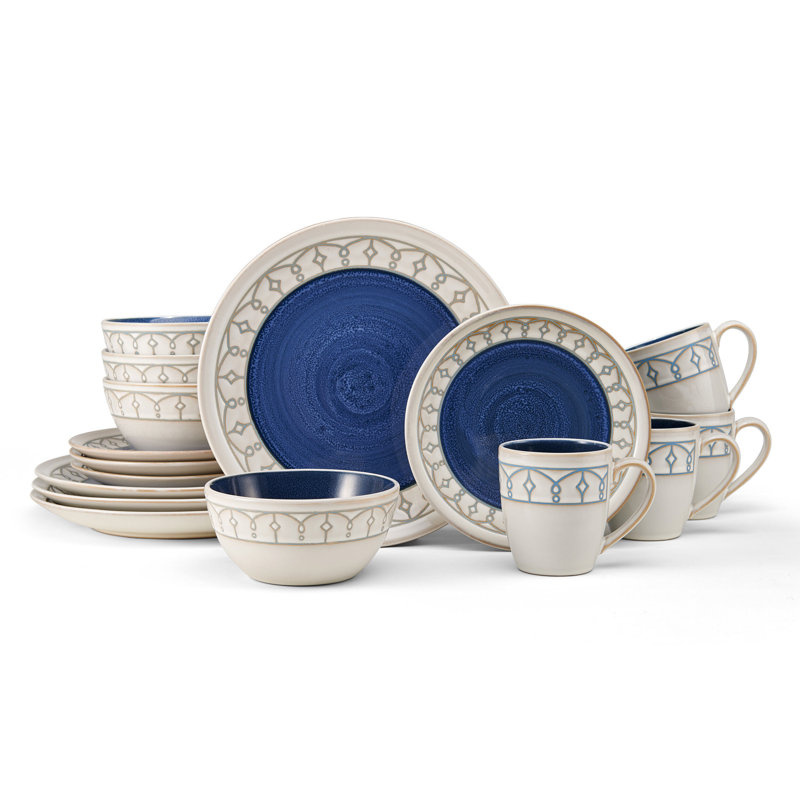 Remi Pfaltzgraff 16 Piece Dinnerware Set, Service for 4, Blue