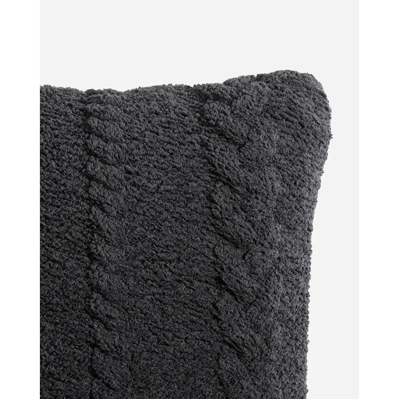 Braided Square Pillow Cover & Insert, Black