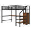 Metal Full Loft Bed With Wardrobe And LED Light-551517334