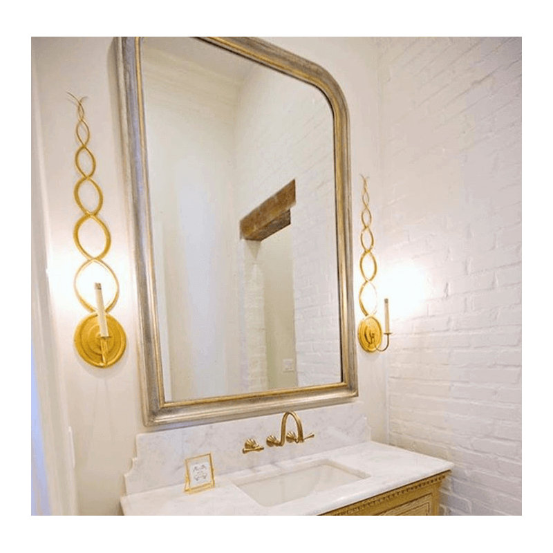 Chateau Flat Wall Mirror, Antique Silver/Gold