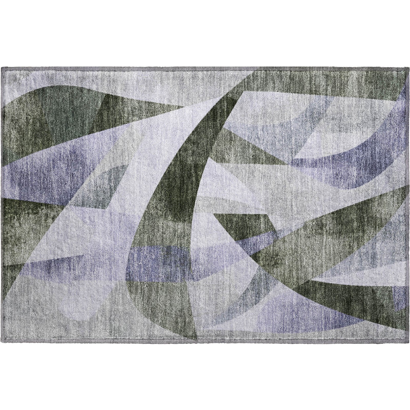 Premium Machine Washable Ashington AMF1836 Swirls Rug, Rectangle 1'8" x 2'6"