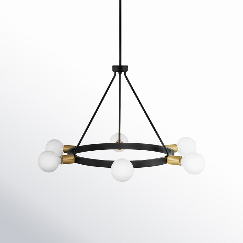 Chianti 6 - Light Wagon Wheel Chandelier, Black