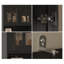 Ensemble de bibliothèque, bibliothèque avec porte en verre et grands tiroirs H 70,9 po x l 118 po-1318276276