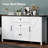 58" Sideboard Buffet Cabinet with Storage, Coffee Bar Cabinet with 2 Drawers and 4 Barn Doors