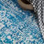 Tapis oriental bleu / blanc lavable à la machine-890166448