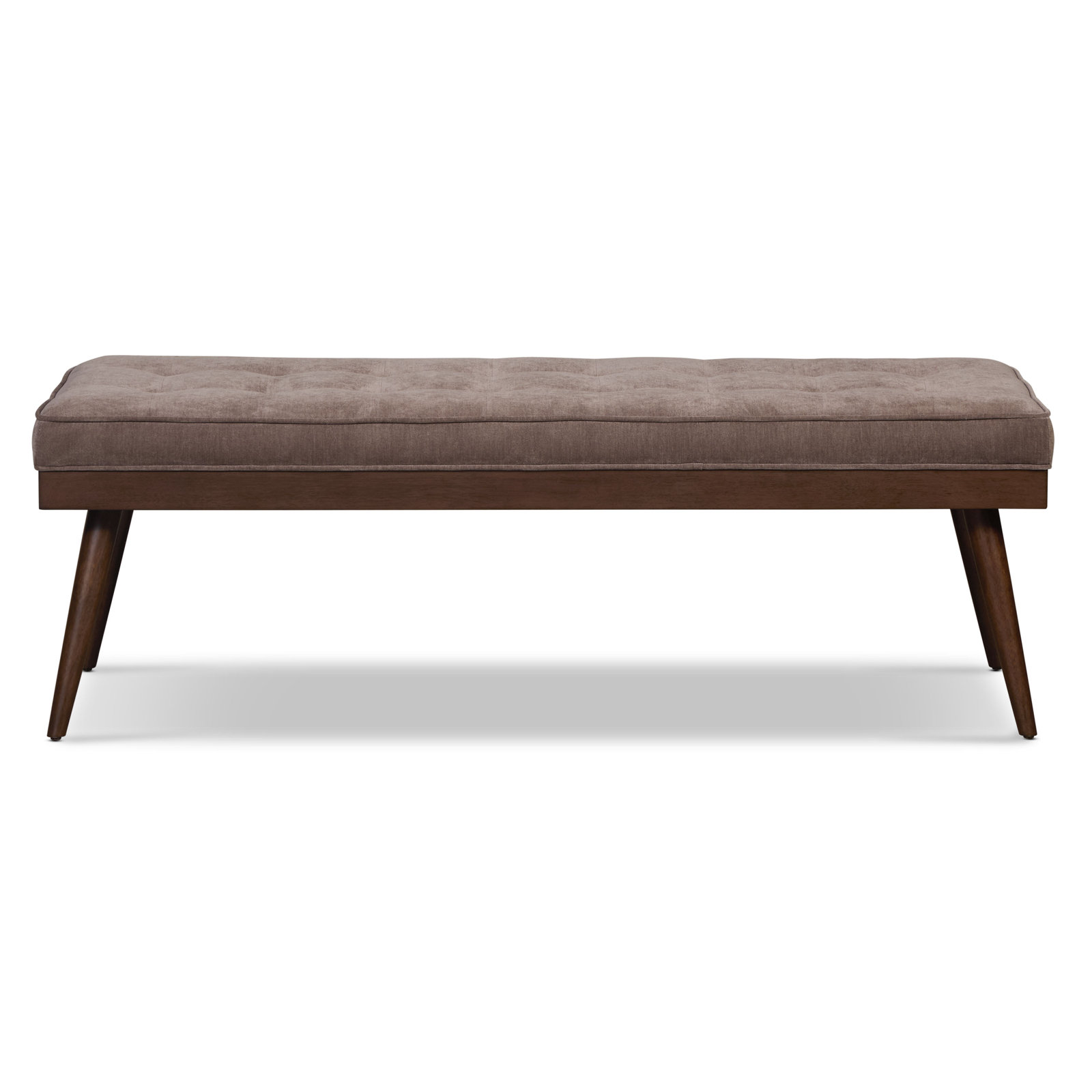 55" Velvet Entryway Bench, Willow Brown