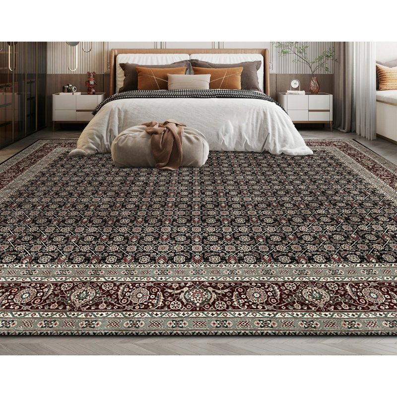 Tapis rectangulaire en laine noué à la main