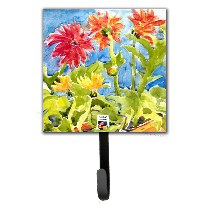 Porte-laisse à fleurs et crochet mural gerber marguerites