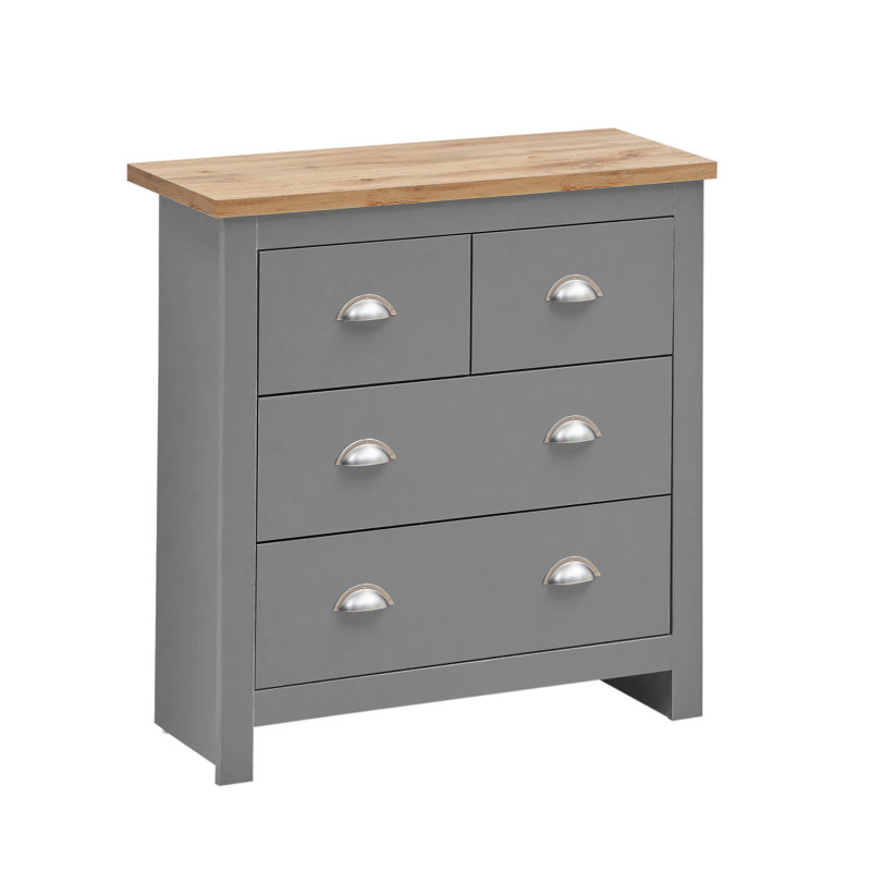 Aquitaine 79cm W 4 - Drawer Chest of Drawers, Grey