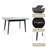 5 Piece Dining Table Set, Extendable Rectangular Dining Table w 4 Classic Style Solid Wood Upholstered Chairs-1954777187-1954777184