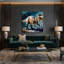 «Dinosaur Velociraptor», art mural sur toile grise-148872600