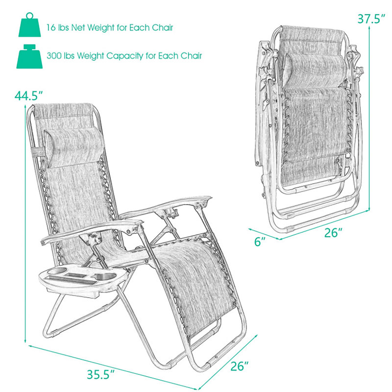 Folding Zero Gravity Chair, Blue