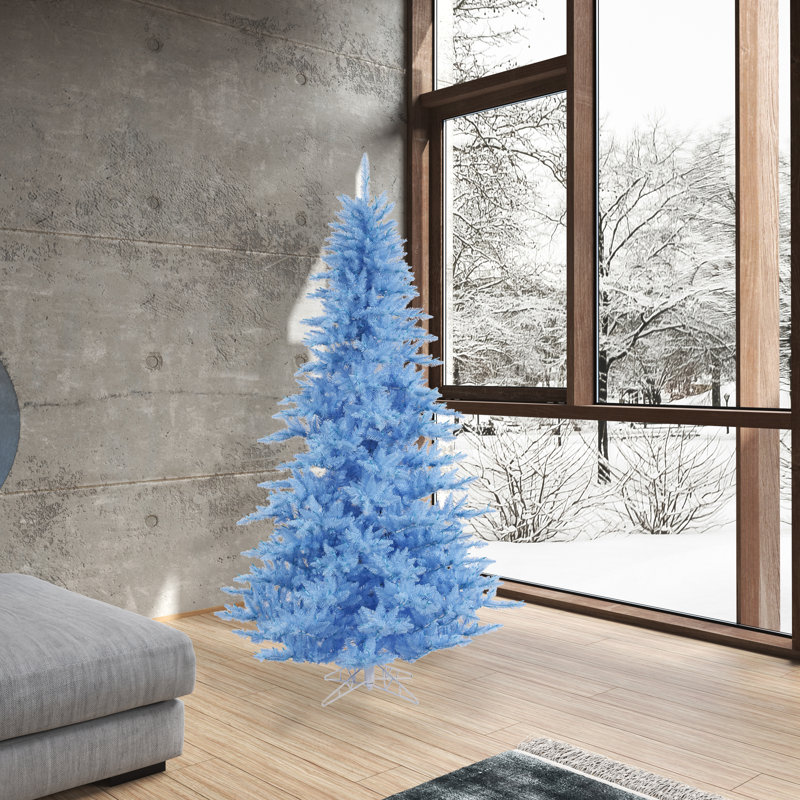 Sapin de Noël artificiel bleu ciel, H 4,5 pi