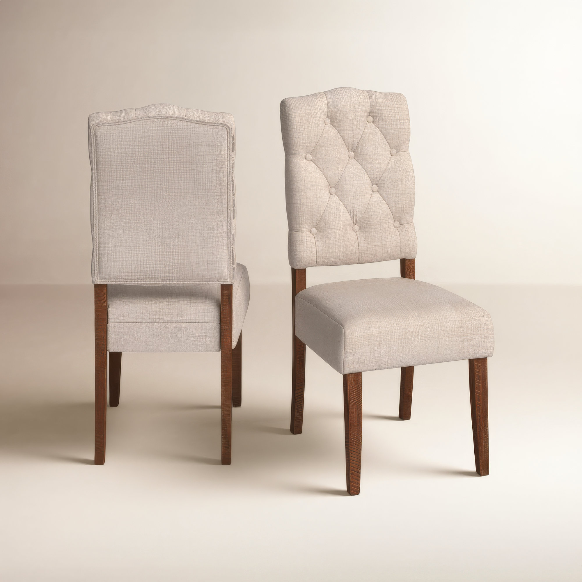 Bianca Tufted Parsons Chair, Medium Brown
