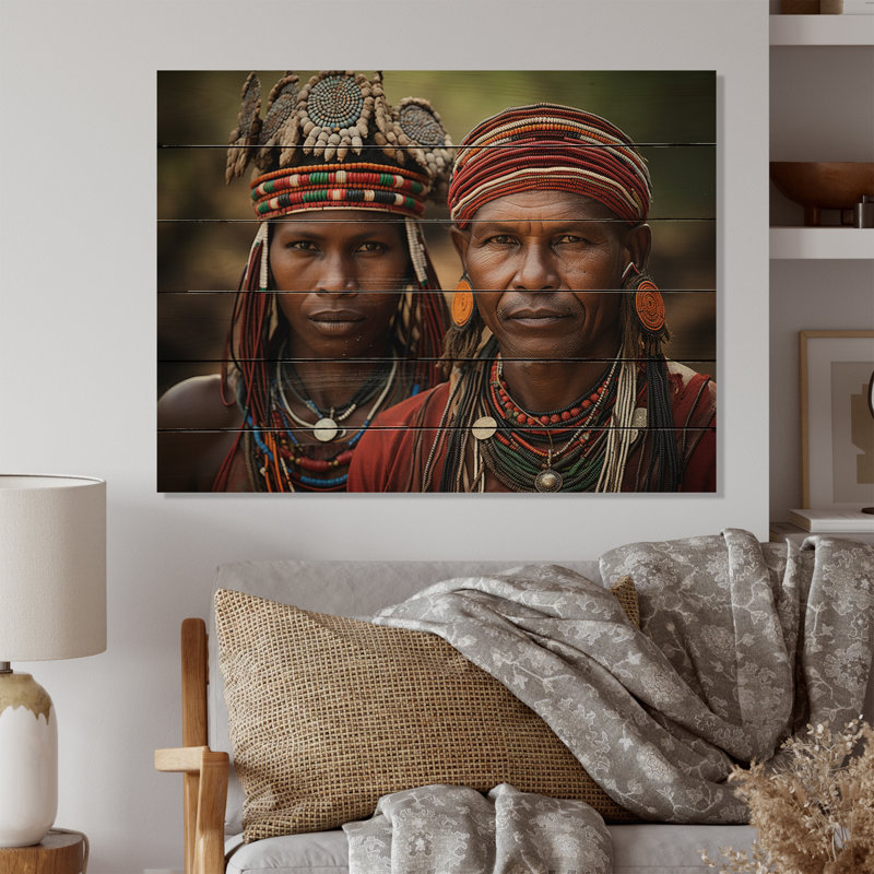Tribus d’Africains, Samburi, Kenya II - impression sur bois sans cadre, H 30 po x l 40 po x P 0,78 po