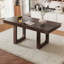 Table de salle à manger extensible 60 "à 78", table de cuisine en bois de ferme avec rallonge amovible, grande table extensible pour 4 à 8 personnes, noyer-802146674