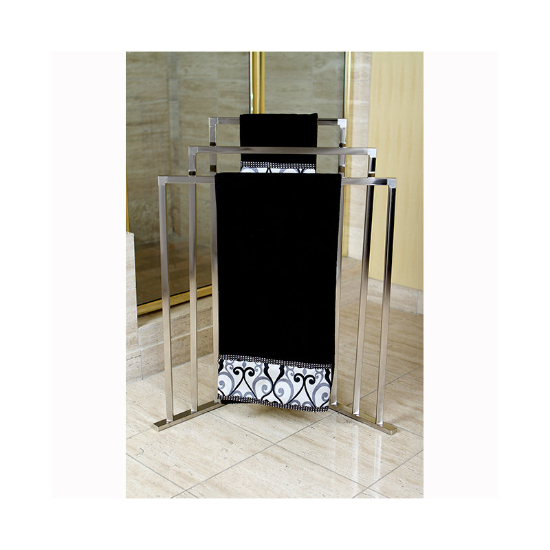 Kingston Brass Edenscape Freestanding 3-Tier Towel Rack, Brushed Nickel