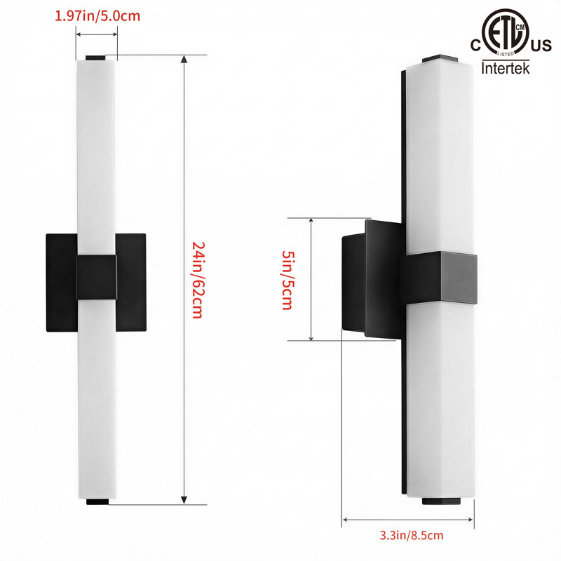 LED Bathroom Vanity Light Bar, Adjustable 5 CCT,Matte Black