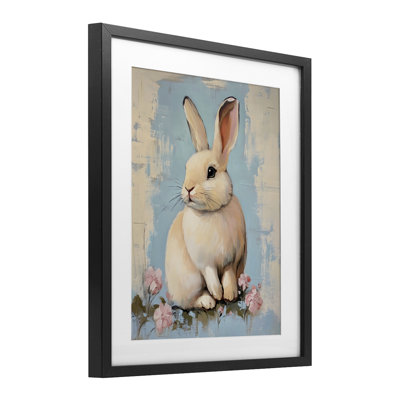 Lapin de Pâques pastel patiné, reproduction sous verre, design par Arlington Prints