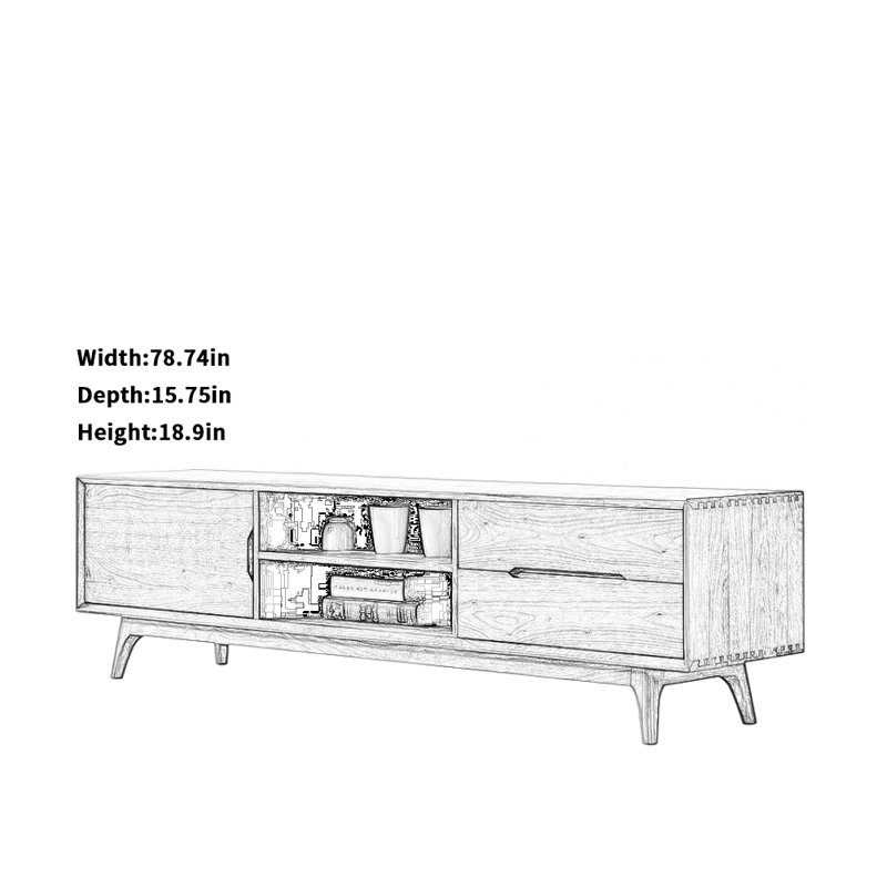 Meuble télé Creative, H 18,9 po x l 78,74 po x P 15,75 po