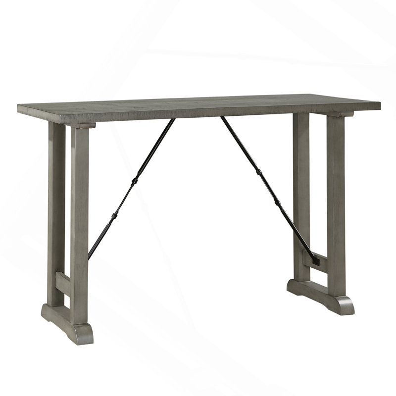 Table de salle à manger à hauteur de comptoir au design industriel gris clair 1pc