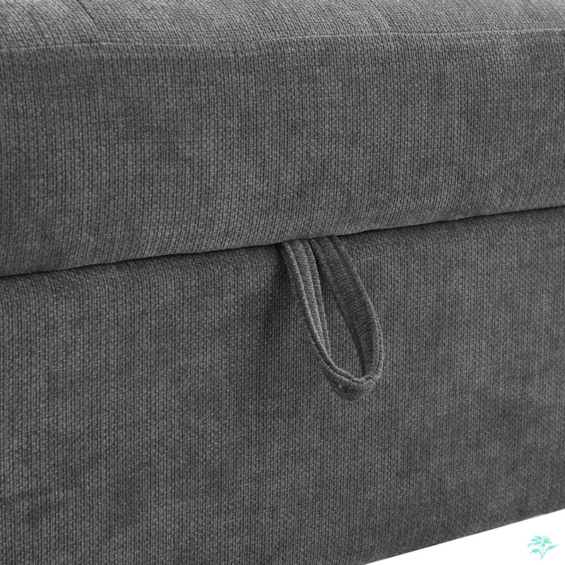 L Shaped Couch With Pull Out Bed And Storage Sectional Sleeper Sofa With Hidden Storage, Grey Polyester