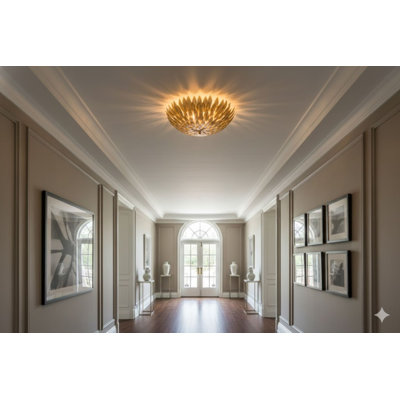 Eclectic 3 Light Gold Petal Flush Mount