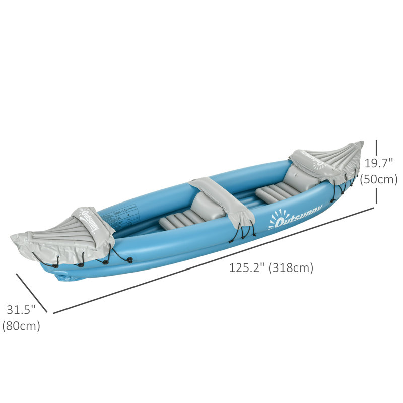 Bateau de kayak en aluminium 2 pi x l 11 pi Outsunny