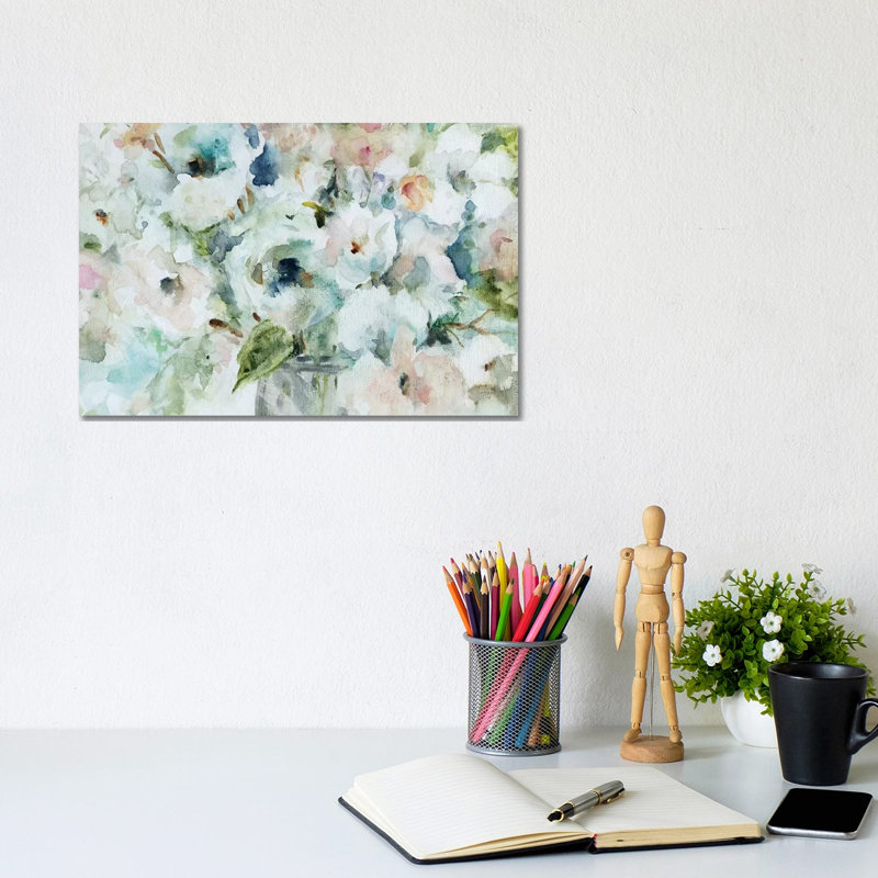 «Blooming Softly» par Carol Robinson, reproduction d'art sur toile tendue, H 12 po x l 18 po x 1,5 po