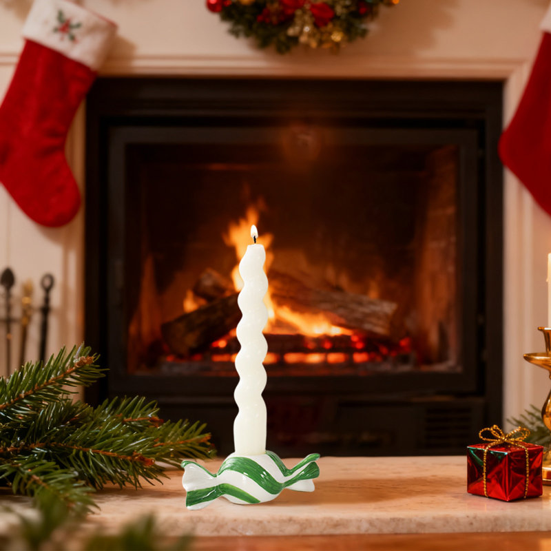 Base de bougies décoratives de Noël, Vert