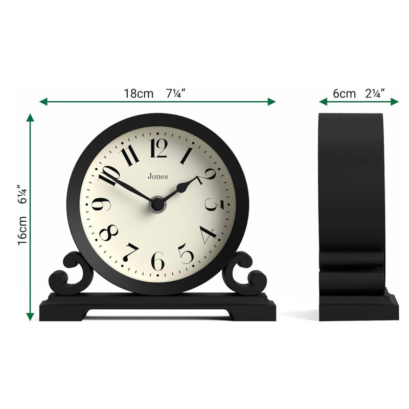 Analogue Electric Tabletop Clock, Black
