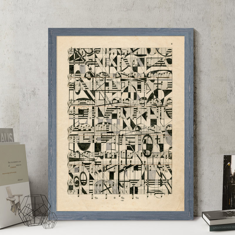 "Graphic Notes" par Paul Cezanne - reproduction d'art encadrée, H 38 po x l 28 po x P 1,25 po, Toile avec cadre gris