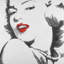 Contour gris rétro Marilyn Monroe | Décoration sur toile encadrée