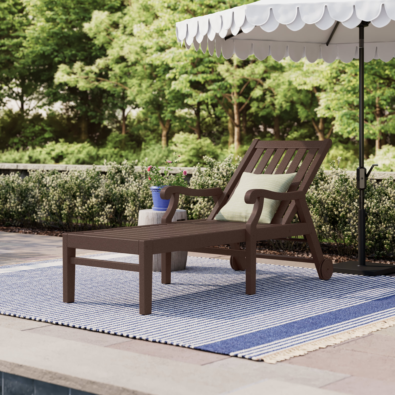 POLYWOOD® Verlyn 30" Patio Chaise Lounge, Mahogany