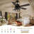 52'' Farmhouse Caged Ceiling Fan With Light Kit and Remote, Dual Finish Blades Reversible Ceiling Fan with light