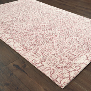 Miah Handmade Tufted Wool Pink/Ivory Rug