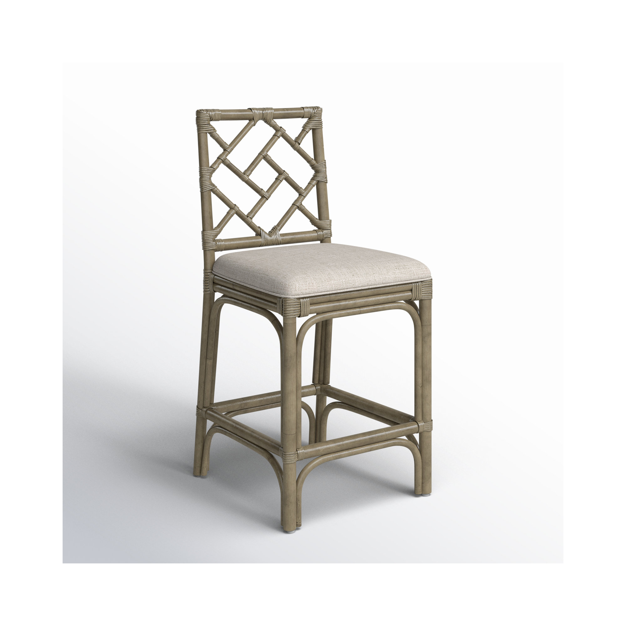 Fulton Woven Stool, Gray, Counter Stool (24" Seat Height)