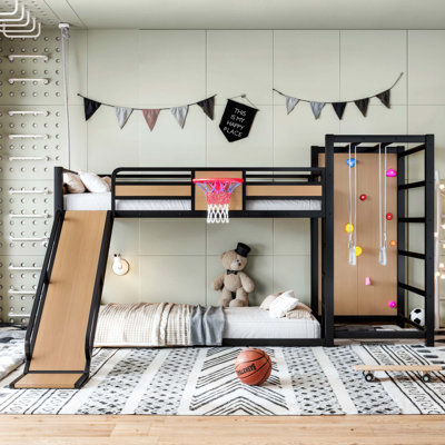 Lit mezzanine simple TG en métal avec caractéristiques de jeu intégrées