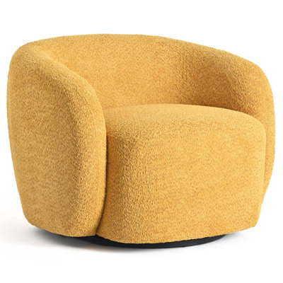Fauteuil demi-tonneau pivotant rembourré Munehito