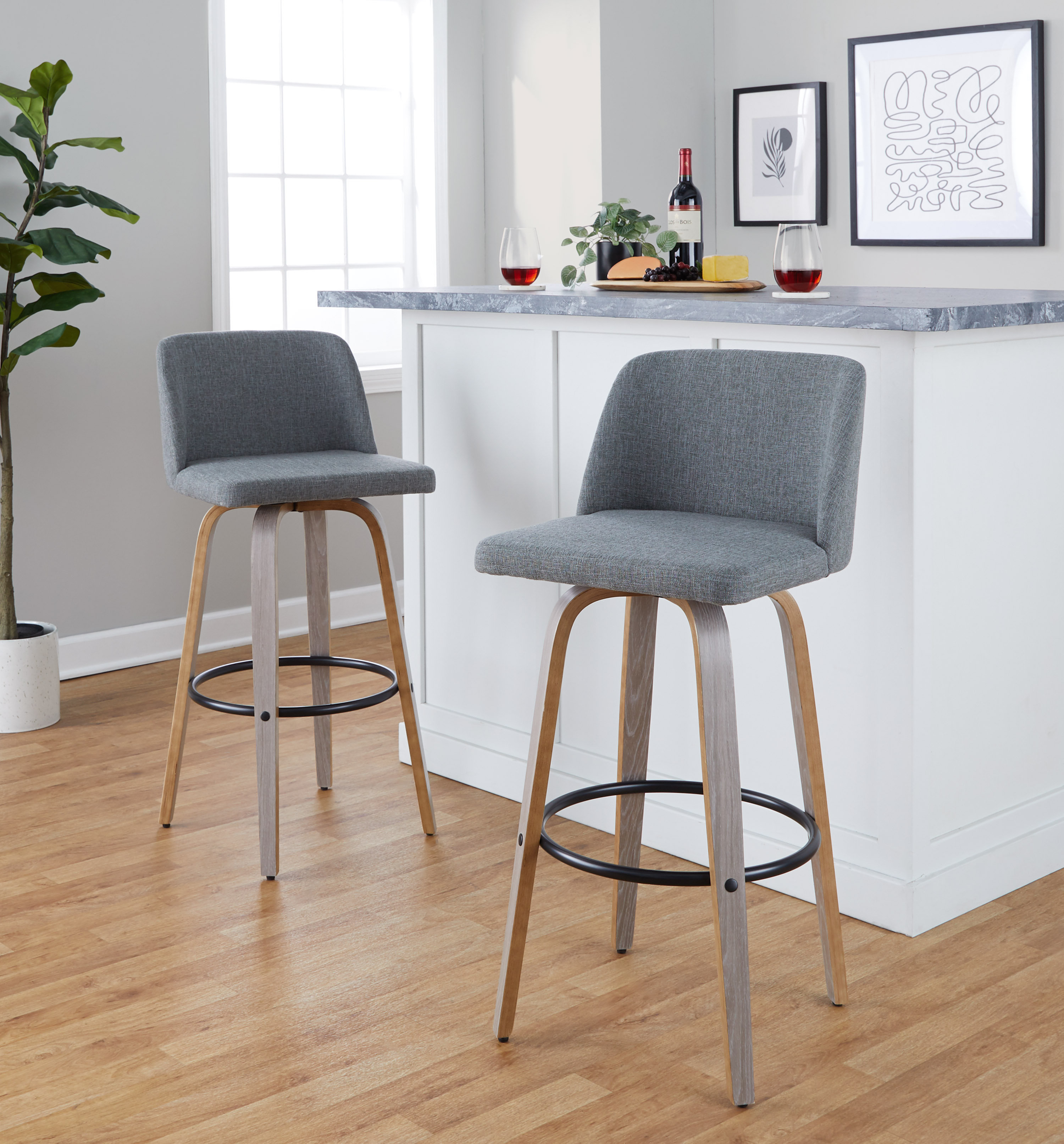 LumiSource Toriano Swivel 29.5'' Bar Stool Wayfair