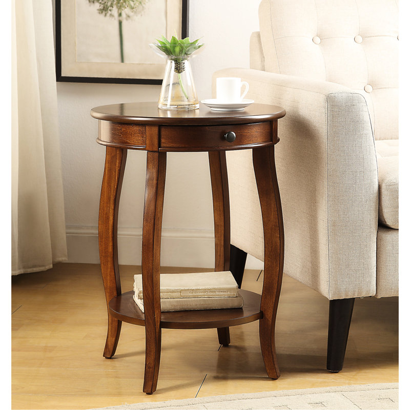 Élégante table à finition noyer avec options de rangement pour tout espace Tiroir latéral compact
