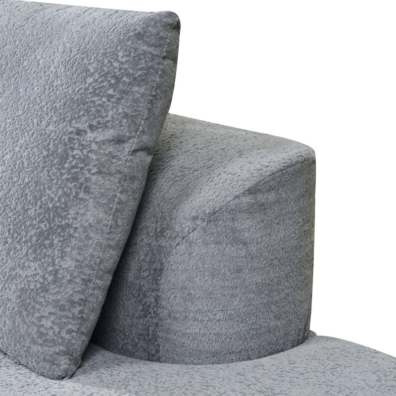 Boneless Modern Curved Sectional Sofa, Light Gray