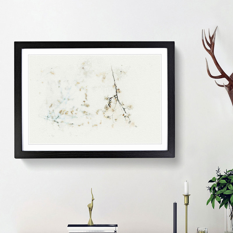 Branches of a Blossom Tree in Abstract - Picture Frame Painting Print, 62cm H x 87cm W x 2cm D, Black Framed
